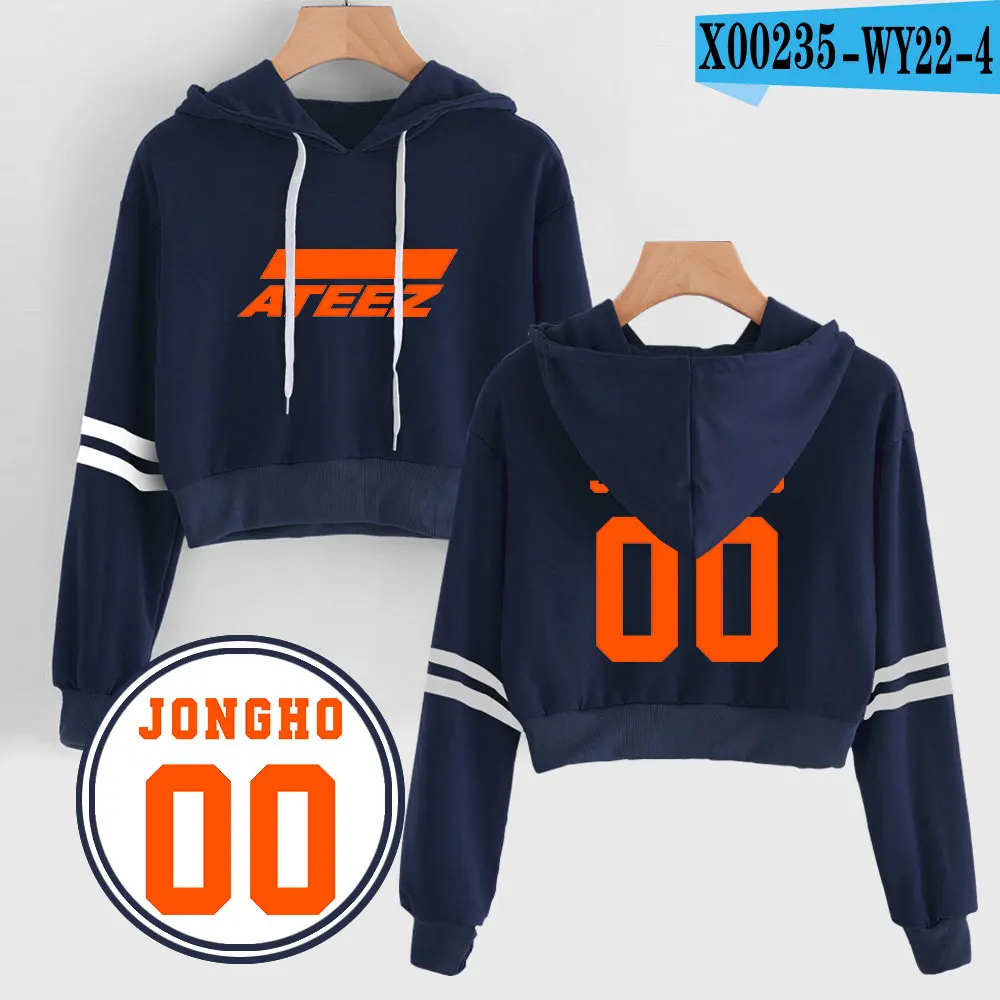 ATEEZ толстовки с капюшоном, толстовки с капюшоном, уличная одежда, топы, весенние толстовки, женские толстовки с капюшоном, Harajuku, Осень-зима - Цвет: Темно-серый