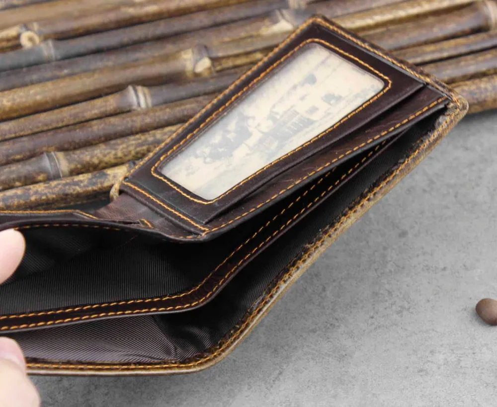 Винтажные кошельки из натуральной коровьей кожи для мужчин 2017