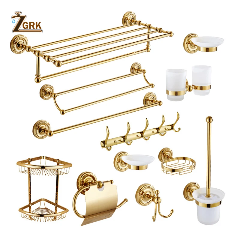 zgrk gold bathroom accessories bath brass bathroom soap dish set toilet life bathroom rack paper holder bathroom appliance free global shipping