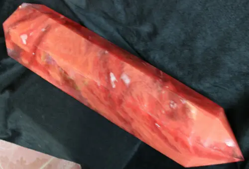 57.5LB 2" огромный, гигантский красный плавильный кварцевый кристалл точка полированный Исцеление