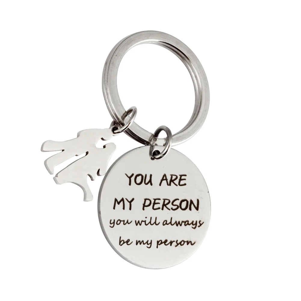 

Брелок для ключей из нержавеющей стали с надписью «YOU ARE MY PERSON»