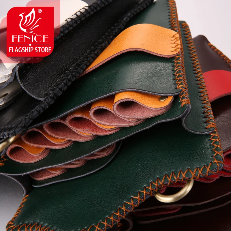 Чехол Fenice из натуральной кожи контрастных цветов Парикмахерская салонная кобура