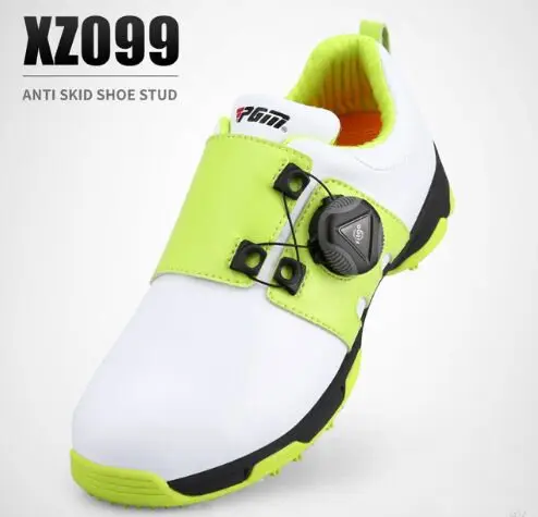 

New 2019 PGM Sneakers Golf Kids Shoes Waterproof sports pgm Ball Shoes Shoelaces Anti-slip Studs Upgraded rotating laces