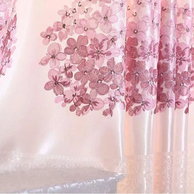Curtain Cloth Романтические тюлевые шторы с вышивкой и розовыми вишнями для спальни, занавески для гостиной, горячая Распродажа, новинка, WP388* 30 - Цвет: Curtain Cloth