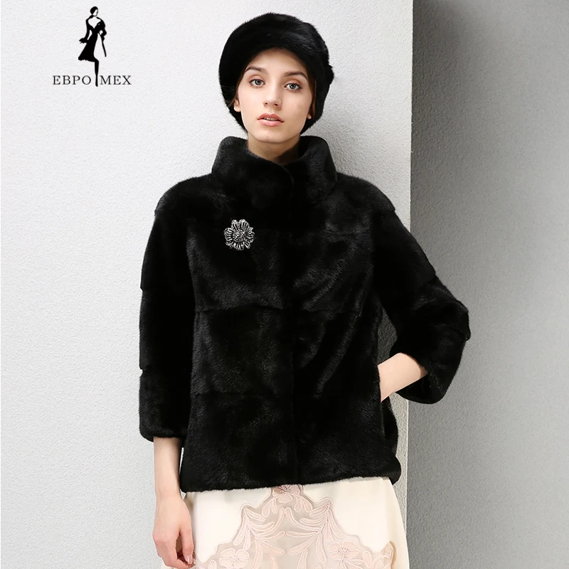 Высококачественное модное платье норки пальто с мехом короткие Imported натуральная