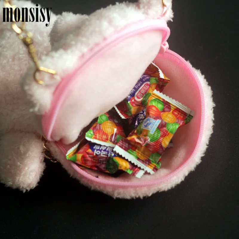 Monsisy/2018 женская сумка для телефона шерстяная на плечо девочек Kawaii 3D животное