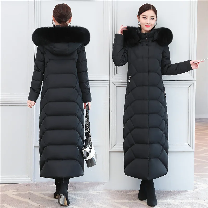 Осенне зимние куртки с капюшоном из натурального Лисьего меха 90% утиного пуха