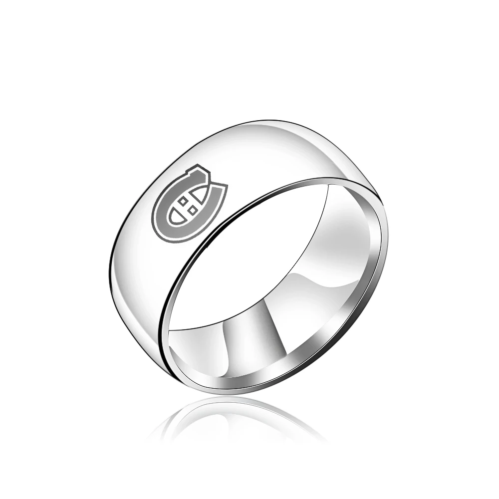 Simple Montreal Canadian Flag Ring Stainless Steel Men and Women Couples Universal Men's Silver Titanium Gift | Украшения и
