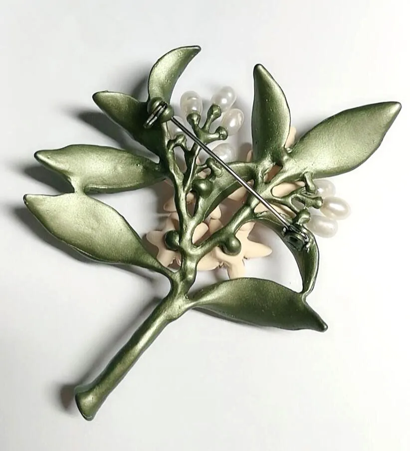 CSxjd аксессуары для модных ювелирных украшений в виде оранжевого цветка|green brooch|tree