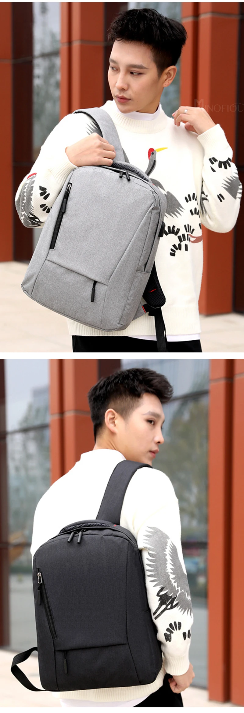 Модный мужской рюкзак для ноутбука MINOFIOUS, женские рюкзаки для компьютера, сумка для мужчин, большие мужские деловые дорожные сумки, школьный рюкзак