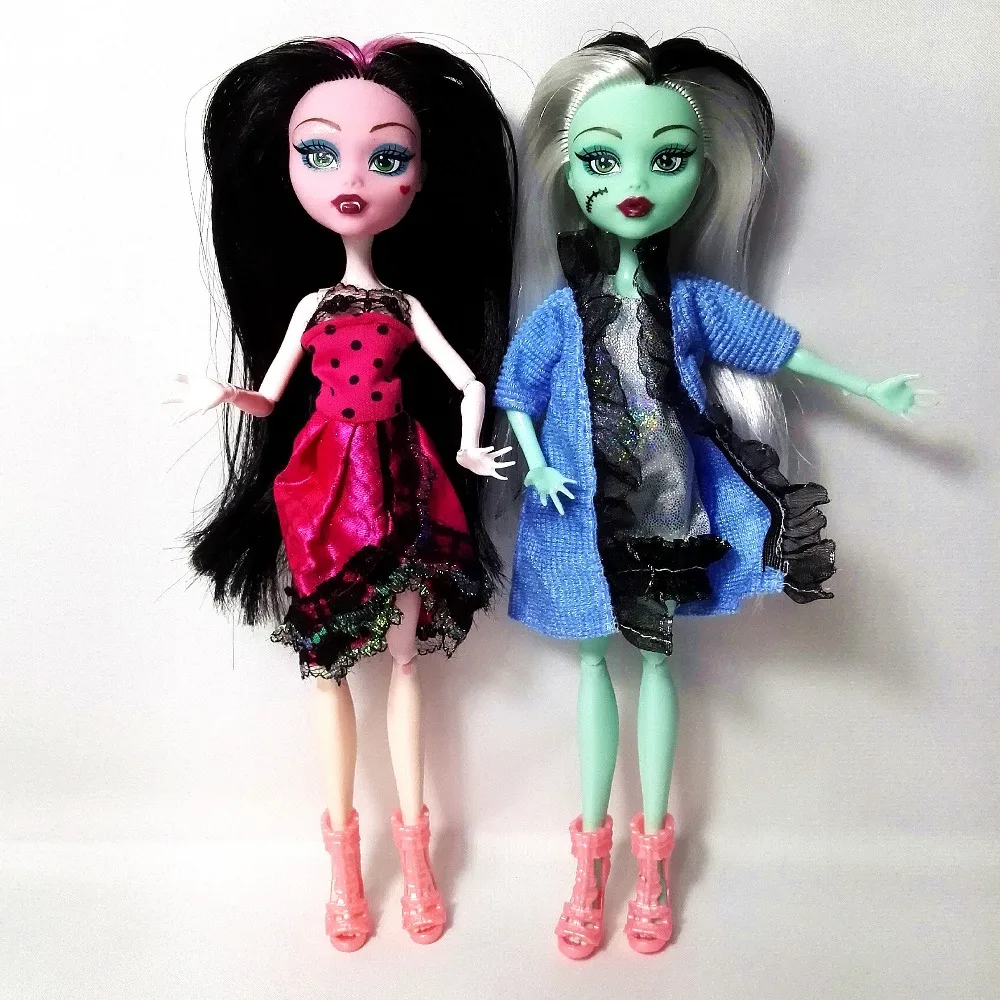 

Cheapest NO BOX 4 pcs/set Dolls New Style high dolls Monster fun high Moveable Joint Body Fashion dolls Girls Toys Best Gift
