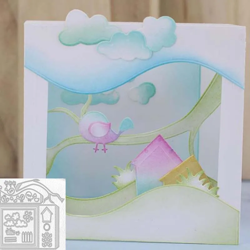 

Warm Cottage Hut Metal Cutting Dies Stencils For DIY Scrapbooking Album Decoration Embossing Paper Cards Craft Die Cut New 2019
