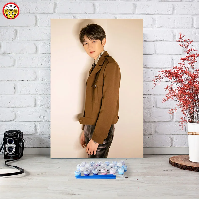 TFBOYS звезда певец TF член семьи большая картина король DIY Цифровая живопись маслом Ручная роспись граффити звезда декоративная живопись - Цвет: 59932