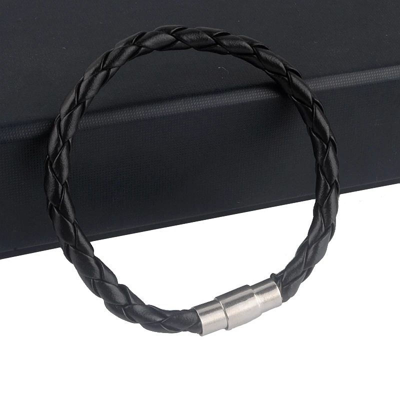 Модный кожаный браслет Stingray из нержавеющей стали с магнитной застежкой Плетеный