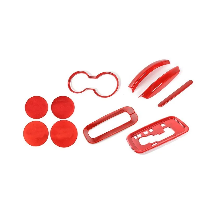 10 PCS RED MOPAI молдинги для салона, красный набор для украшения салона автомобиля, наклейки для Jeep Wrangler JK 2011-, автомобильные аксессуары, Стайлинг - Название цвета: 10 PCS RED