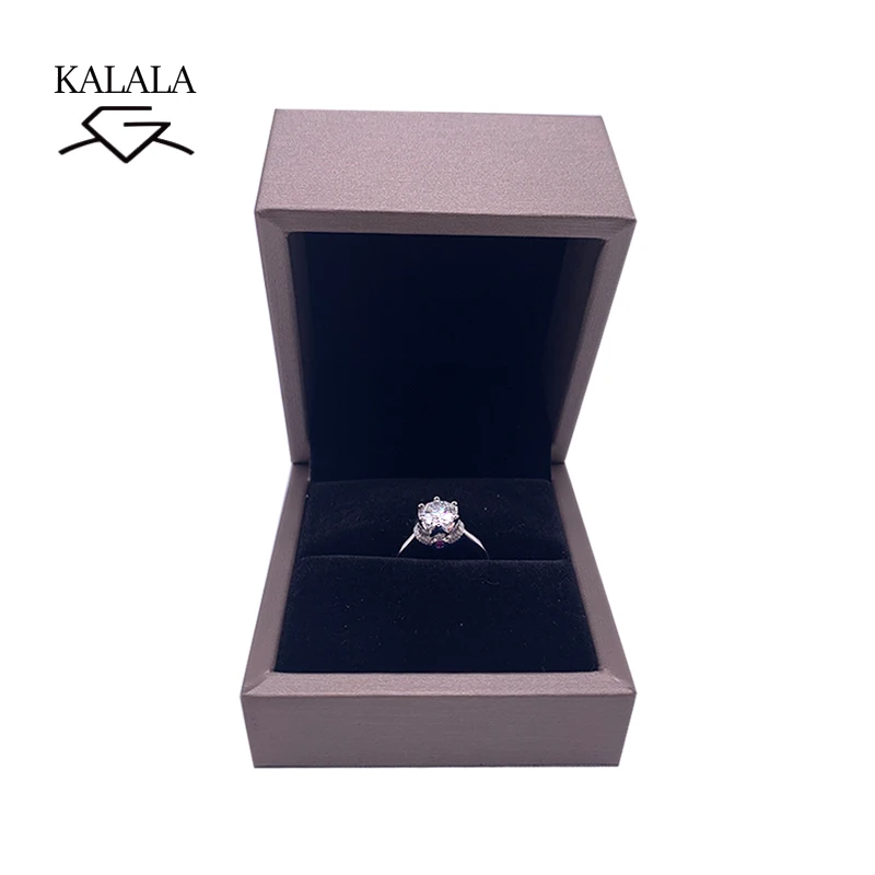Кольцо из чистого белого золота 18 К 1ct 2ct 3ct с муассанитом кольцо с короной и бриллиантами фиолетовое ювелирное изделие обручальное кольцо на годовщину