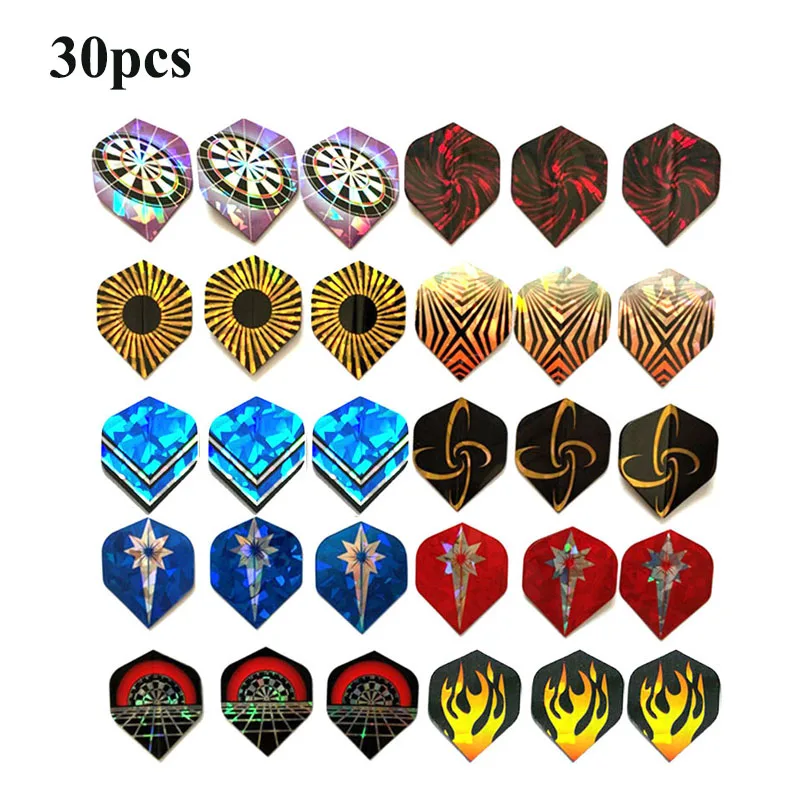 

15-30PCS reflective laser darts wing set A B C dardos Flights high quality durable PVC dart flights flechette pointe plastique