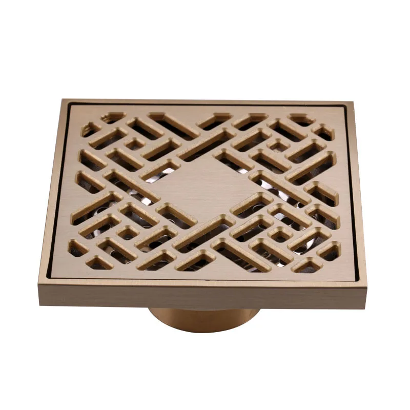 

Free Shipping!! Shower Room Grid Style Pattern Deodorant Floor Drain Filter High-Quality Brass Deep Floor Drains Strain Covers