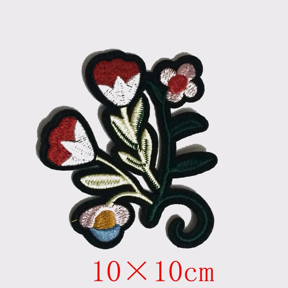 Модные Заплатки с цветами аппликация из растительной ткани логотипом значок для