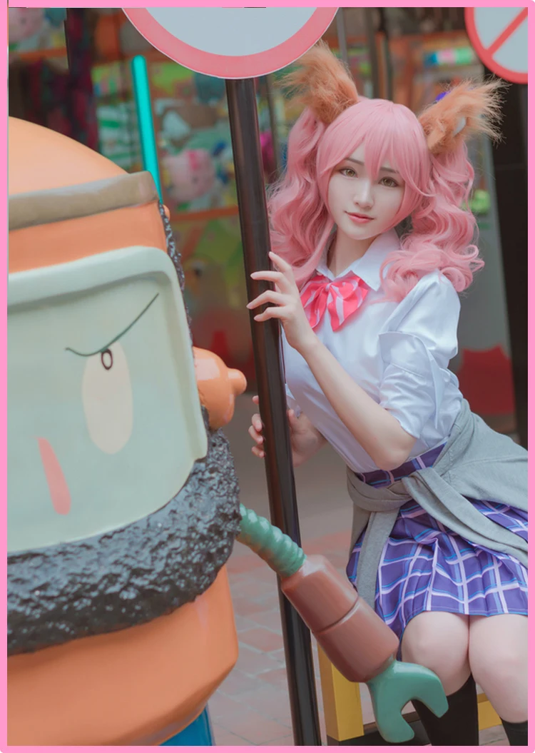 8 шт. Fate EXTELLA CCC FGO Fate Grand Order tamamo no Mae Maid JK школьная форма рубашка Кардиган Платье Аниме Косплей костюмы парики