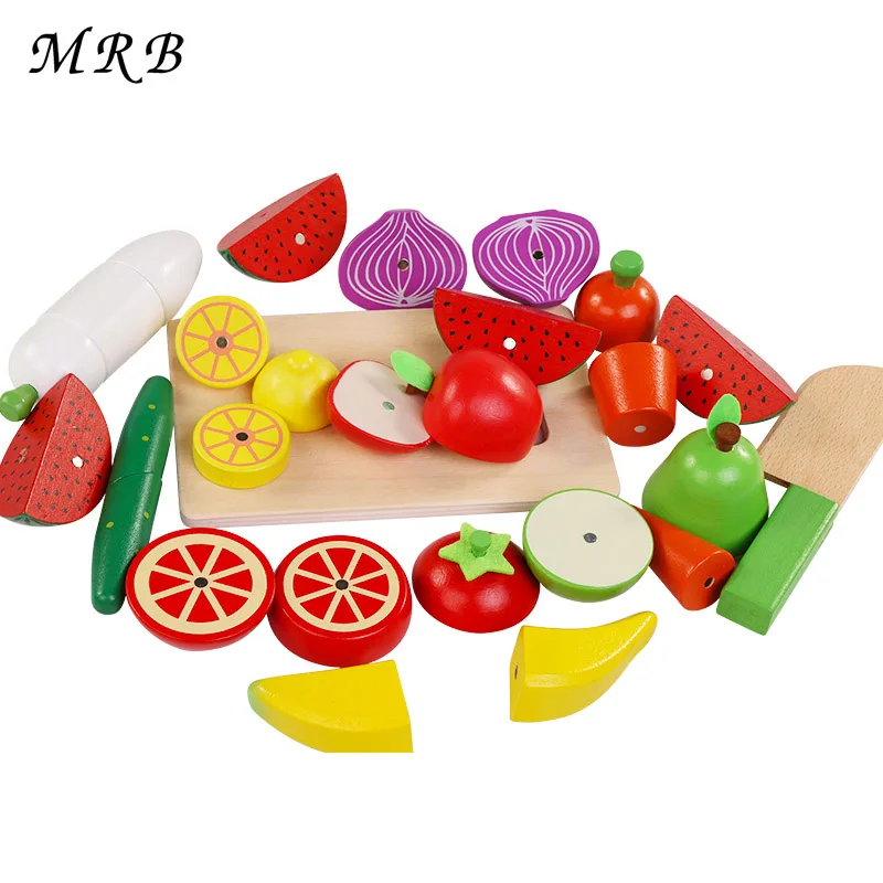 Новинка различные стили деревянные кухонные игрушки для детей фрукты овощи