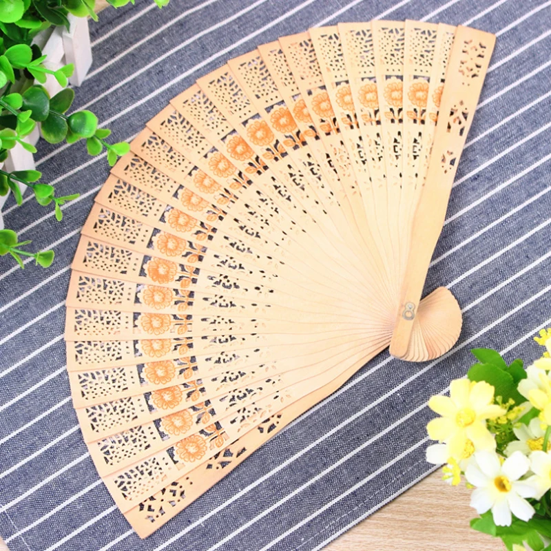 Ручной Деревянный Складной вентилятор полый резной для рукоделия ароматный