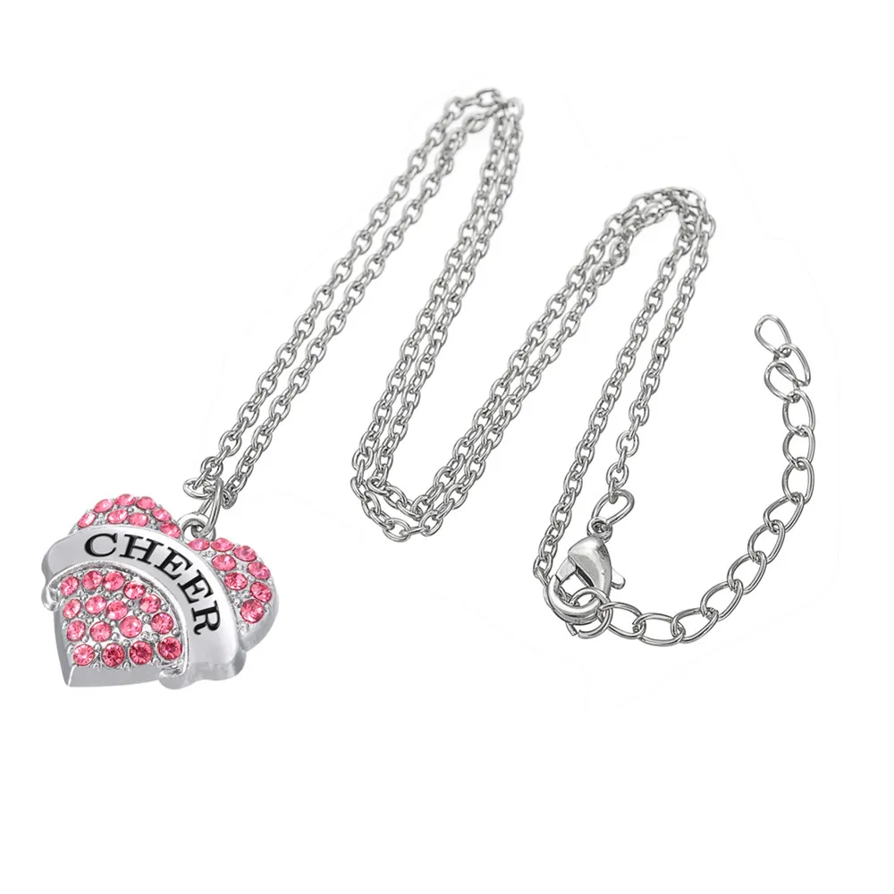Женский кулон в виде букв Teamer ожерелье форме сердца с кристаллами подарочное для