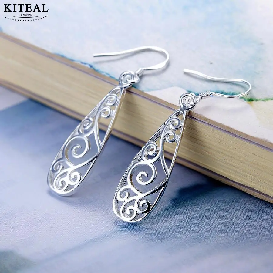 KITEAL 2017 новые серьги для женщин резные 44 мм * 10 Винтажные Ювелирные изделия ушные