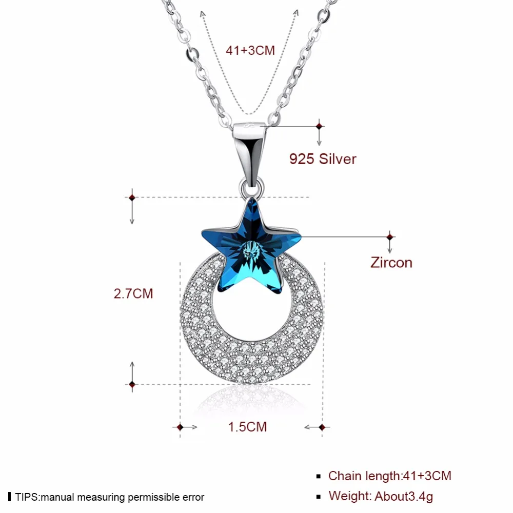 Swarovsk ожерелье с кристаллами в форме сердца из стерлингового серебра S925 пробы