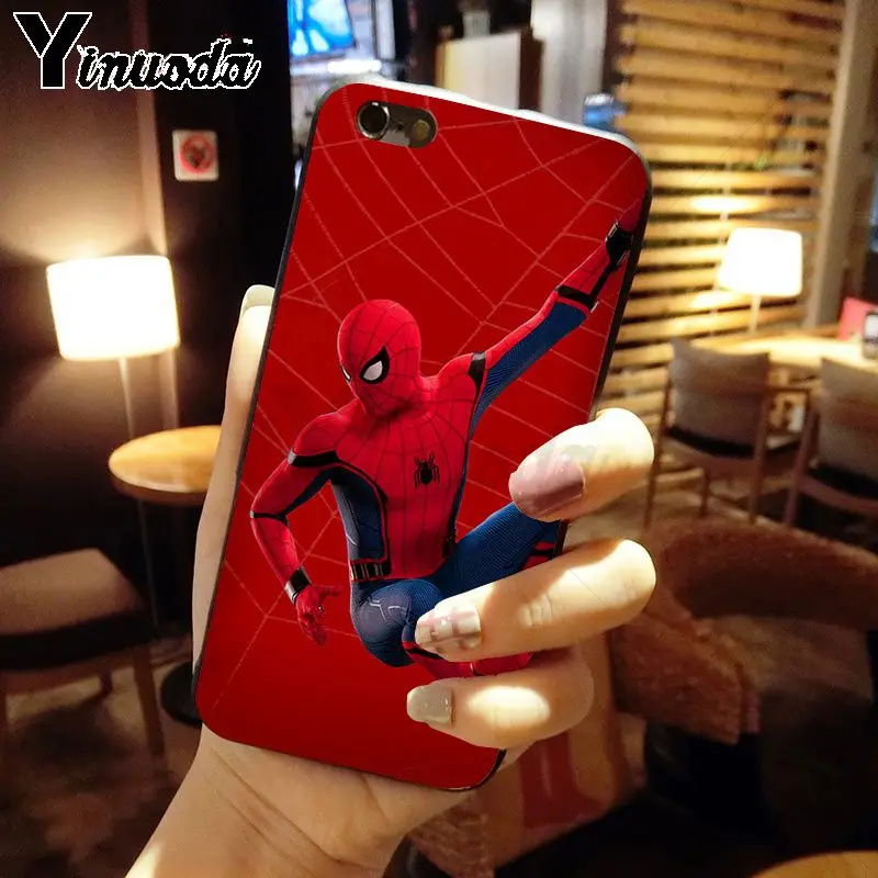 A14 Yinuoda marvel hero Человек-паук DIY Роскошный Высокий протектор на конце чехол для телефона для iphone X XS MAX 5 6S SE 7 8 plus XR мобильный чехол s - Цвет: A14