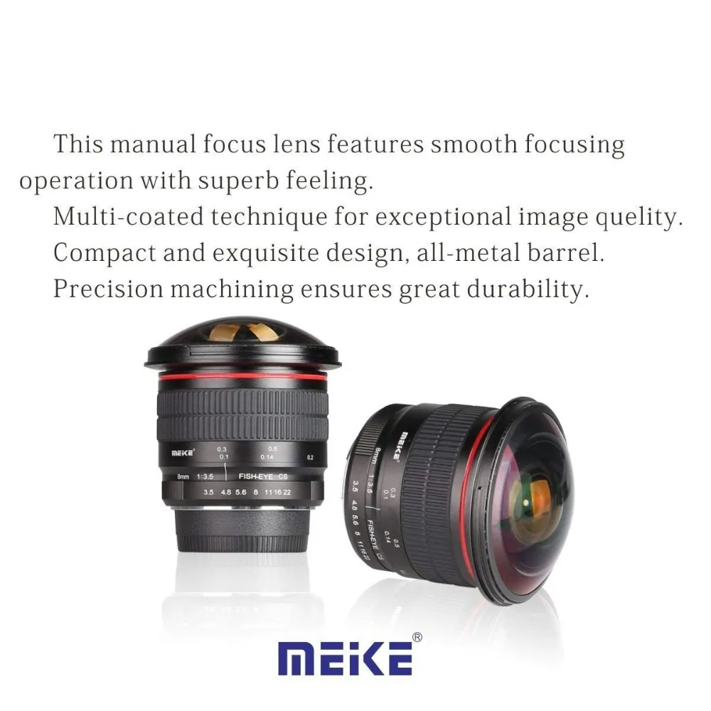Meike MK-F-8-3.5 8 мм f/3,5 Рыбий глаз объектив для NIKON DSLR камеры D500 D810 D800 D3200 D5500 D5600 D7000 D7100 с APS-C/полной рамкой