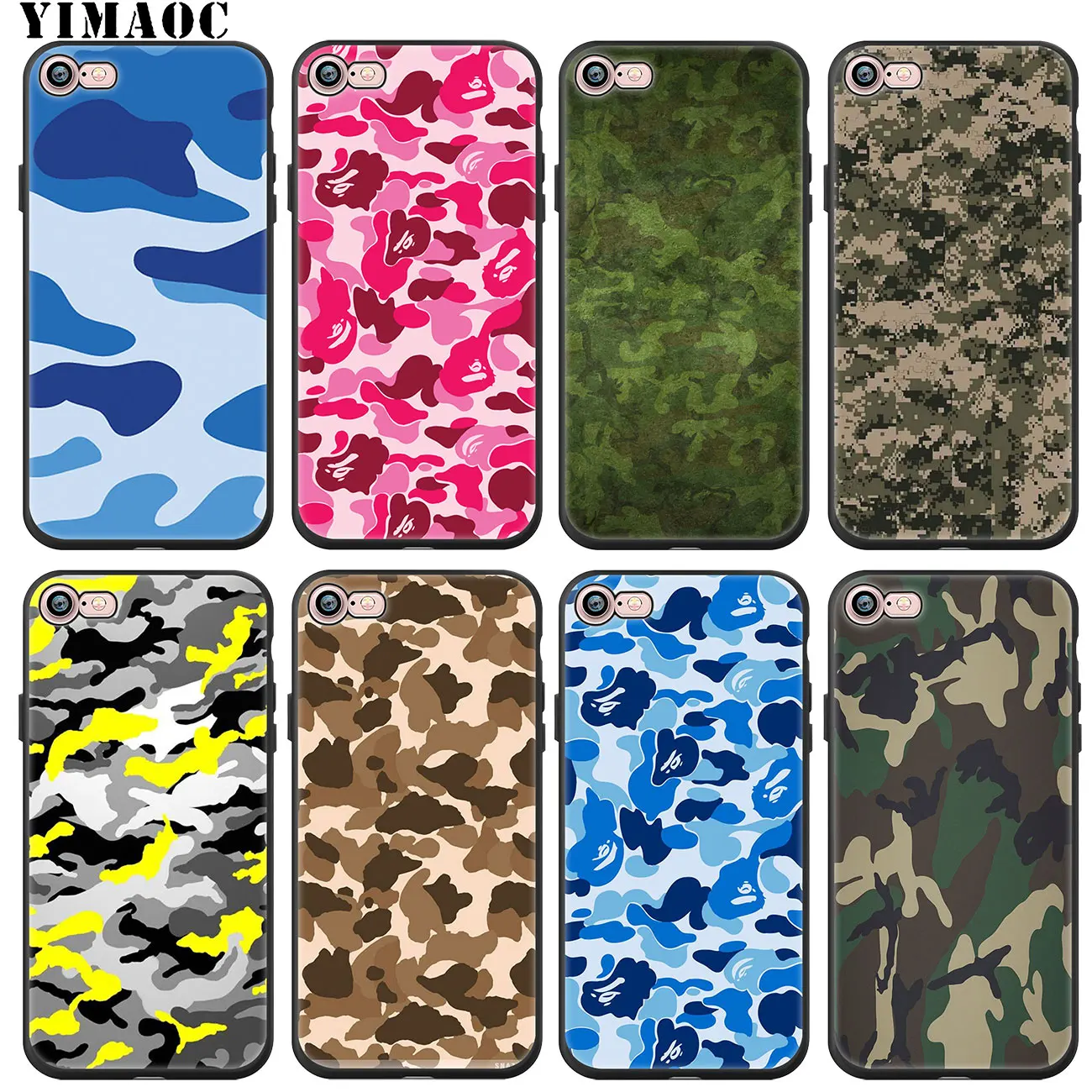 YIMAOC Камуфляжный узор армейский Мягкий силиконовый чехол для iPhone 11 Pro XS Max XR X 6 6S 7 8