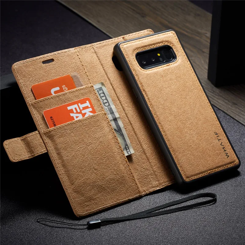 Брендовый DIY кожаный чехол для samsung Galaxy Note 8 S7 Edge S8 S9 Plus 2 в 1 съемный флип-чехол для iPhone X 6 6s 7 8 Plus чехол