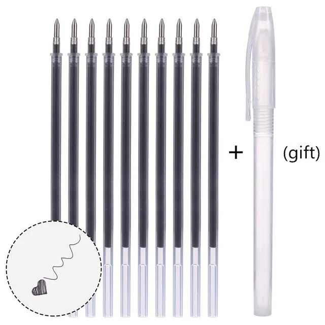 10PCS Hethrone 10 шт./партия, 0,5 мм, пилотные ручки для школы, офиса, пишущий стержень со стираемыми чернилами, гелевые ручки, канцелярские принадлежности, креативный инструмент для чернил - Цвет: 10PCS