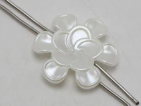 25 ivory acrylic large pearl flower beads cabochons 38mm 2 hole button beads