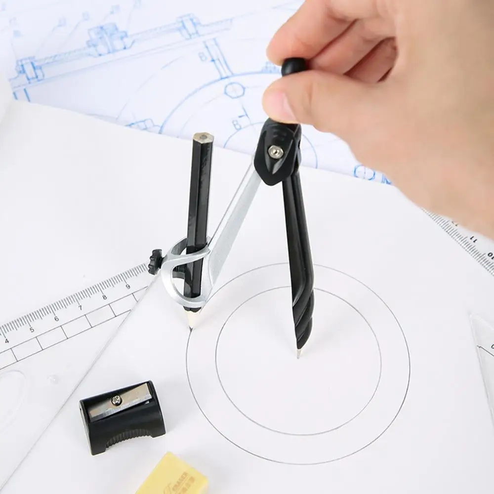 

7pcs/set Math Geometry Protractor Drawing Compass t ruler Triangle Math Study Tool Kit School Supplies