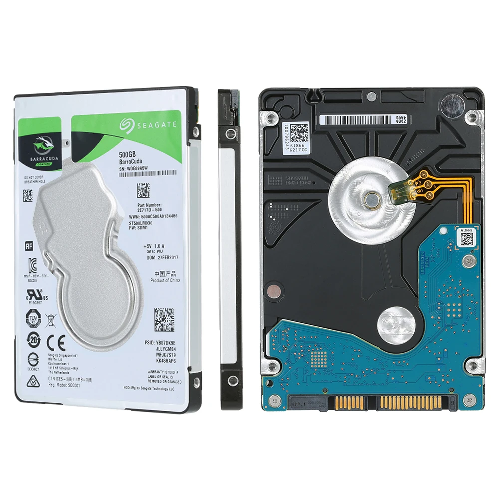 Внутренний жесткий диск Seagate 500G для ноутбука 7 мм 5400 об/мин SATA 6 ГБ/сек. 128 МБ кэш 2 5