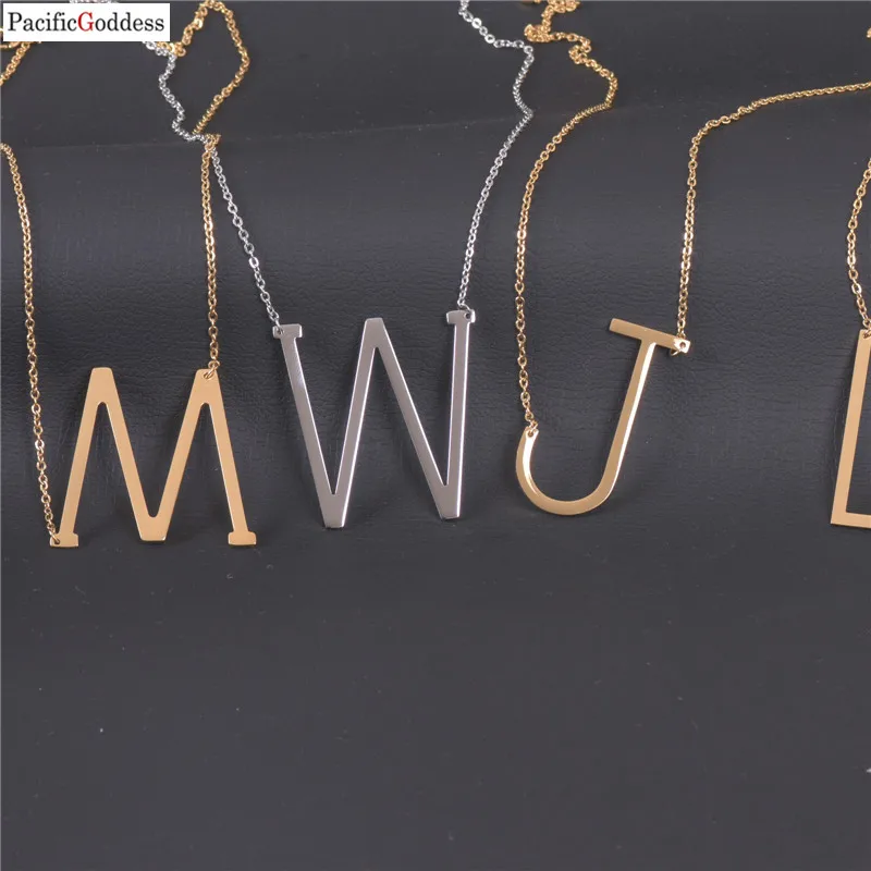 Цвет золотистый ожерелье с буквами покрытием 'от А до Z &quotкулон из нержавеющей