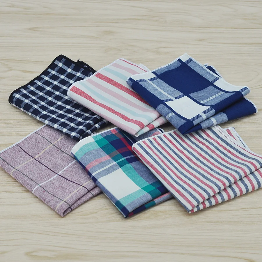 Мужской классический карманный квадратный плед из 100% хлопка модный Мягкий