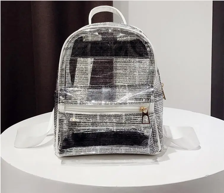 2018 женские ПВХ прозрачные Желе рюкзаки с буквенным принтом женский