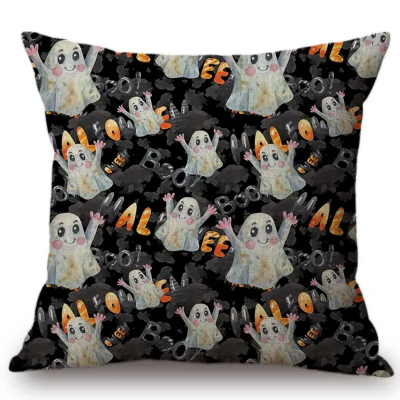 Украшение на Хэллоуин 2018 диванная подушка акварельные оранжевые полосы перо