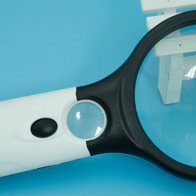 Увеличительное стекло с LED-подсветкой Оптическое портативное 10-кратное лупа свет Миниатюрный карманный микроскоп Чтение Линза Ювелирный луп.