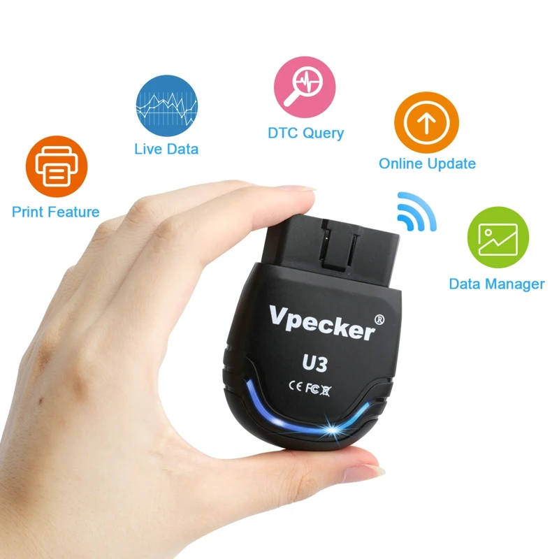 Vpecker U3 полный Системы OBD2 автомобильной сканера Easydiag для устройства на базе Android EPB