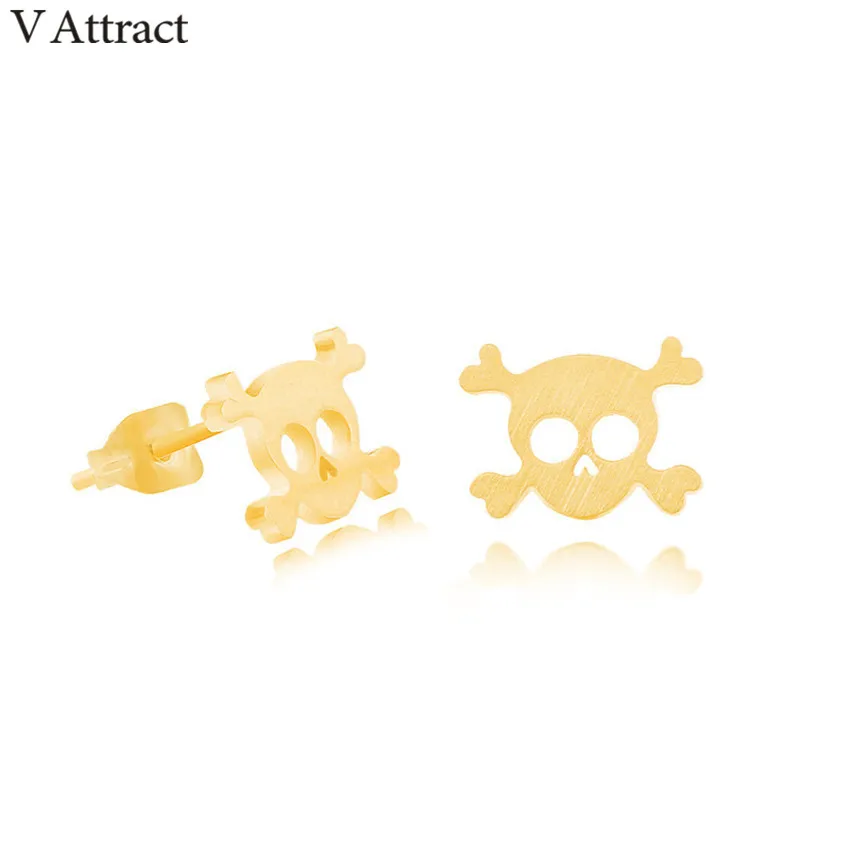 V привлечь панк Винтаж Череп серьгу 2017 Для женщин Модные украшения