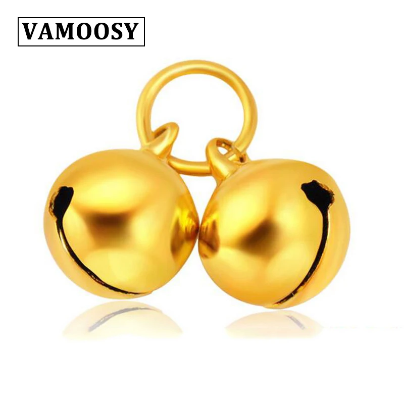 Ожерелья и подвески VAMOOSY золотого цвета 24 К медь для женщин мужчин двойные бусины