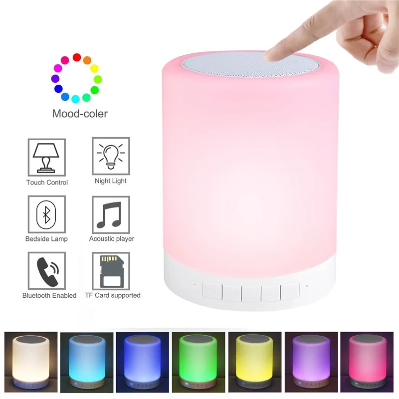 Портативный Ночной светильник Bluetooth динамик лампа Smart Touch управление Премиум светодиодный светильник для прикроватной спальни Lounge беспроводной динамик