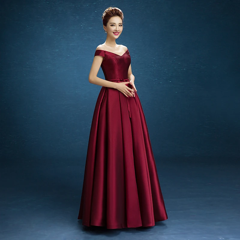 Ladybeauty Новое поступление вечерние платье для выпускного вечера Vestido de Festa с вырезом "лодочка" атласное с кружевом и бантом длинное стильное платье изготовление размеров под заказ