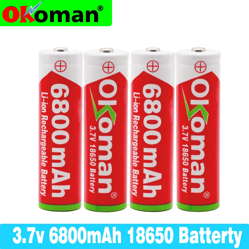 Новый оригинальный 18650 6800 mAh 3 7 V литий ионный аккумулятор для батареи