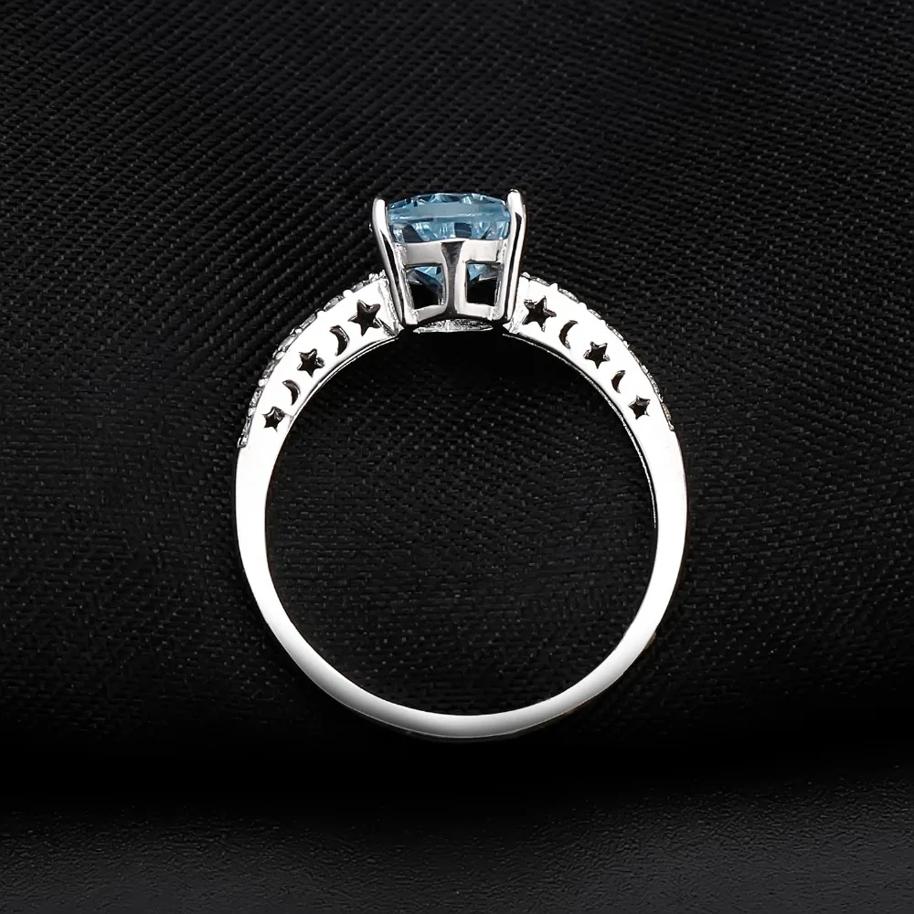 GEM'S BALLET 2.4Ct Sky Blue Topaz Water Drop Rings Earrings 925 Sterling Silver Natural Gemstone Fine Jewelry Set For Women | Украшения