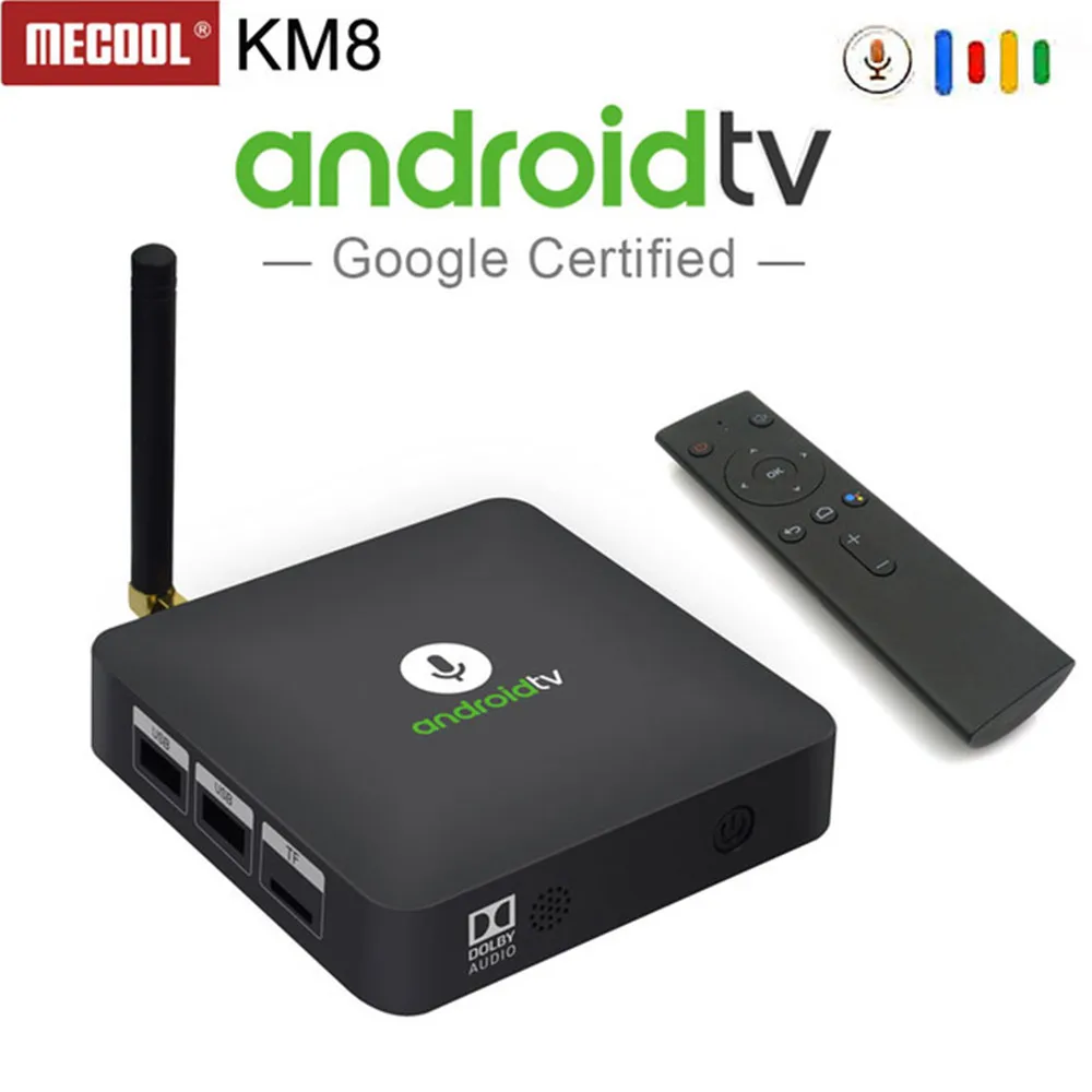 MECOOL KM8 ATV Google Голосовое управление Smart TV Android 8 0 Amlogic S905X2GB DDR3 16GB двойная антенна BT4.2 HDR